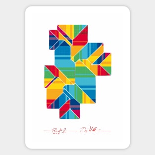 Geometric colorful polygonal roof 1 Sticker